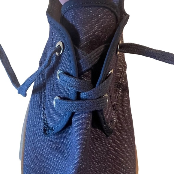 Sun Stone Zane Navy Denim Espadrille Sneaker Mens 8M W 9 Lace Up Beach Casual - Picture 5 of 13